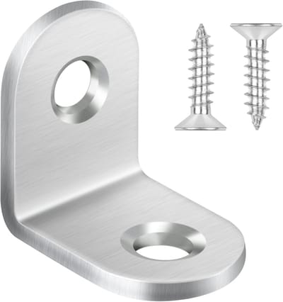 Hoekverbinders 20 stuks, 20 x 20 mm, 90 graden, roestvrij staal, met schroeven voor meubels