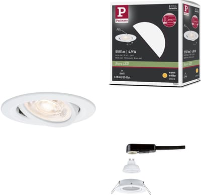 LED-inbouwlamp Nova GU10 Flat draaibaar 4,9W 550lm 230V 2700K Wit mat