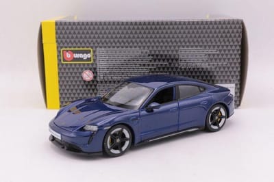 Bburago Porsche Taycan - Modelauto - Schaal 1:24 - Donker Blauw