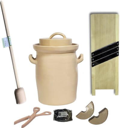 Startpakket zuurkoolpot 10 liter (Grijs-Klassiek) - zuurkoolpot 10 liter - fermenteer pot