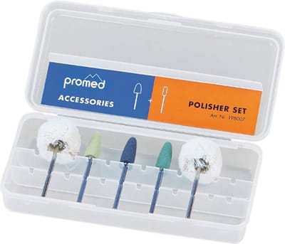 PROMED nagel polijst bitjes set, 5-delig voor nagelstyliste en voor thuisgebruik!