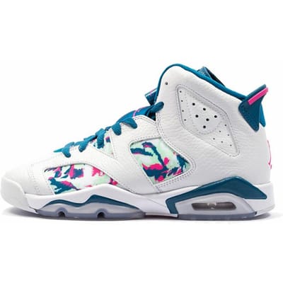 Jordan 6 Retro Blanc Laser Fuchsia Vert Abysse GS 543390-153 39 gray