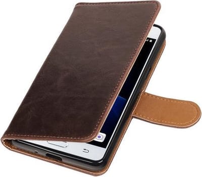 Mocca Pull-Up PU booktype wallet hoesje voor Samsung Galaxy J3 Pro
