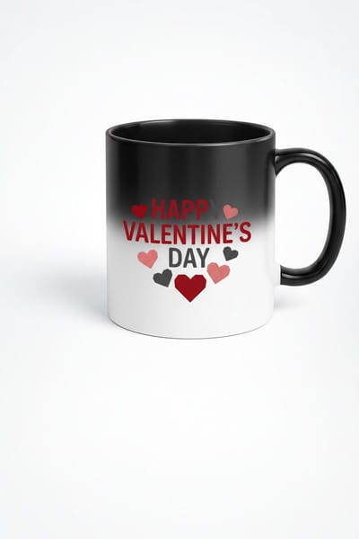 Valentijnsdag Magische Mok - Happy Valentine's Day Harten | Warmtegevoelig Cadeau