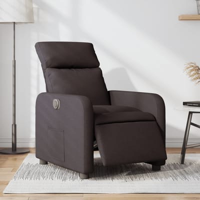 vidaXL - Fauteuil - verstelbaar - elektrisch - stof - donkerbruin