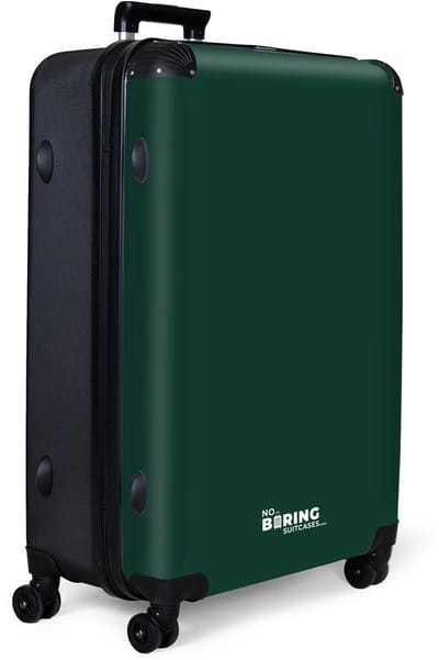 NoBoringSuitcases.com® - Koffer groot - Reiskoffer lichtgewicht - Donker groen - Effen - Rolkoffer met 4 wielen - Grote trolley XL - 98 liter bagage