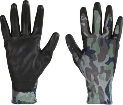 Dunne montagehandschoen Cerva camouflage groen 8/M - 6 paar
