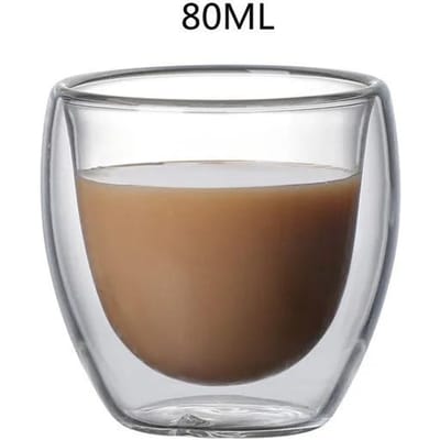 Tasse en Verre à Double Paroi Minimaliste Isolation Thermique Transparent Fait Main Tasses à Boire le Thé MINI Verres à Whisky Mug à Café Espresso 1pc brown