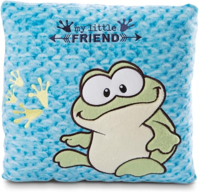 Vierkussen Kikker Groen Kussen 25x25 cm Zacht Pluche Speelgoed