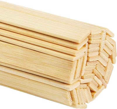 60 Stuks Natuurlijke Bamboestokken voor Knutselen - Extra Lange en Dikke Bamboe Stokken 39,9 cm