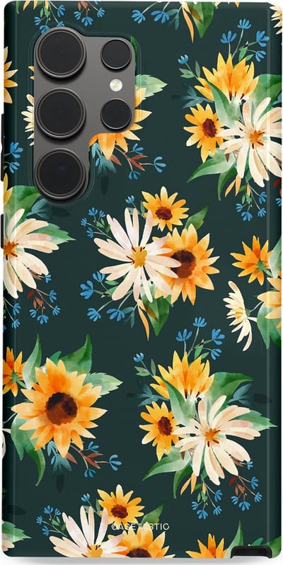 Casetastic Hoesje Geschikt voor Samsung S24 Ultra - Stijlvolle Beschermende Duo-layer Case - Zonnebosjes