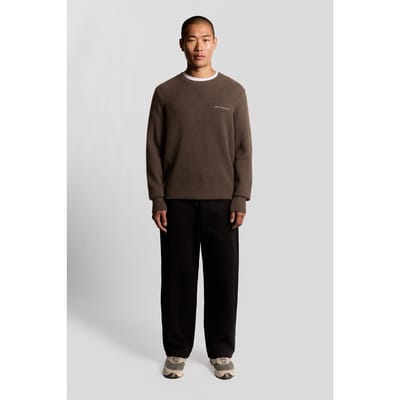 Lyle & Scott Script Knitted Crew Neck Deep Sepia Taglia: XS | Maglioni a maglia Outlet | Uomo | Marrone
