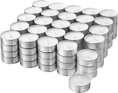 200 Witte Theelichtjes Geurloos, Lange Brandduur 4,5 Uur, 38mm Diameter