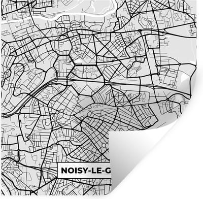 Muurstickers - Sticker Folie - Frankrijk - Noisy-le-Grand - Stadskaart - Plattegrond - Kaart - 100x100 cm - Plakfolie - Muurstickers Kinderkamer - Zelfklevend Behang XXL - Zelfklevend behangpapier - Stickerfolie