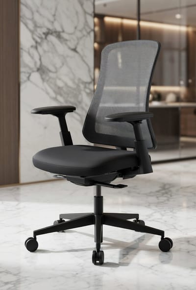 Flexer Pro Ergonomische Bureaustoel - Verstelbare Zitting, Voorgevormde Zit, geschikte Netrugleuning - Comfortabele Kantoorstoel voor Thuiswerken & Kantoor - Zwart-Casa Serena – Afmetingen op aanvr...