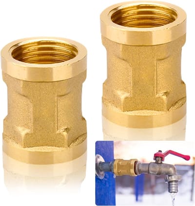 Messing Koppeling - Dubbele Nippel - Leidingen Verbinden - Corrosiebestendig Materiaal - G1/2 Inch - Goud