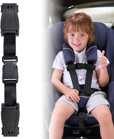 Veiligheidsgordelclip - Borstclip voor babygordels - Geschikt voor autostoelen, kinderwagens, kinderstoelen, draagzakken en schooltassen - ANMI