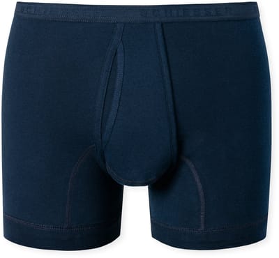 SCHIESSER Original Feinripp boxer (1-pack) - heren onderbroek kort met gulp fijnrib marine