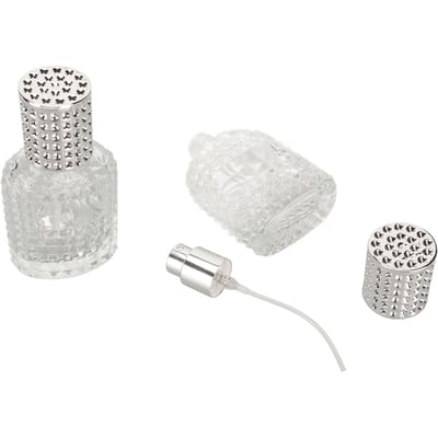 2 stuks Parfumsprayfles Dik Glas Ruitpatroon Transparant Navulbaar Lege Fles 30ml white