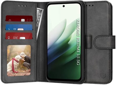 Hoesje geschikt voor Xiaomi Redmi 15 - Techsuit Diary Book Wallet Case - Zwart