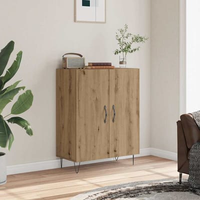 vidaXL - Dressoir - 69,5x34x90 - cm - bewerkt - hout - artisanaal - eikenkleur