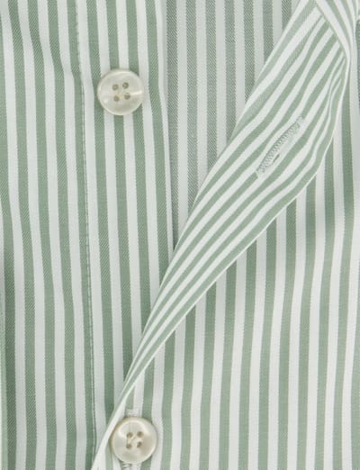 Overhemd John Miller Tailored Fit groen gestreept