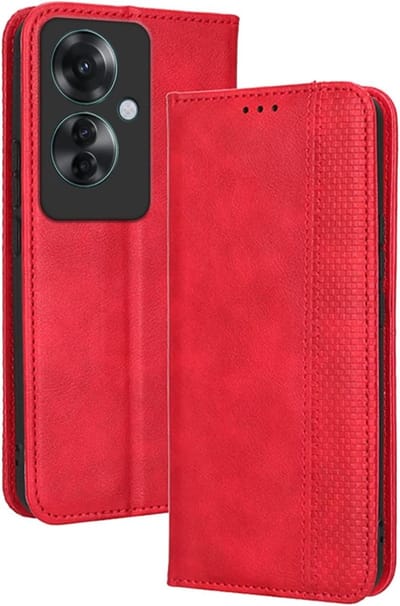 Geschikt voor Oppo Reno 11 F 5G - Magnetische Sluiting - Shell Book Design - Book Case Hoesje - Rood