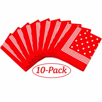 Boeren Zakdoek Rood 55x55 cm – 100% Katoen – 10 Stuks – Klassieke Bandana / Zakdoeken Set