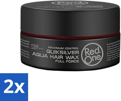 Red One - Haarwax - Quicksilver - Aqua Hair Wax - Voor Sterke Hold & Glans - 150 ml - Voordeelverpakking - 2 stuks