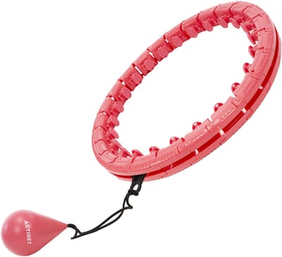 Actiget® Hoelahoep - Hoepel - Fitness - Verstelbaar - Cardiotraining - Massage - Rood