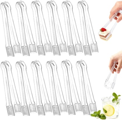 Ijsclip - Transparante Plastic Servicetangen - Keukenclipset - Transparant en Herbruikbaar - Geschikt voor Buffet Feest Salade IJs en Snoep - Afmeting 16.9 cm - Makkelijk Grip en Reinigen - Transparant - 10 Stuks