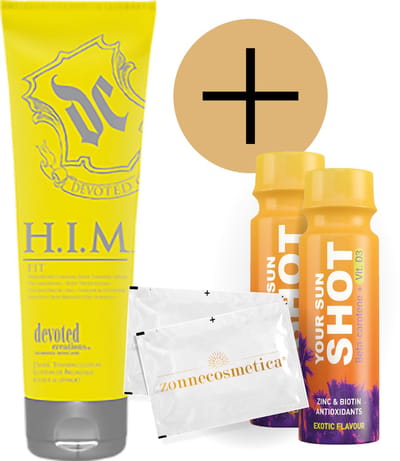 Devoted Creations - H.I.M. Fit + 2 Your Sun Shots + 2 Verfrissingsdoekjes