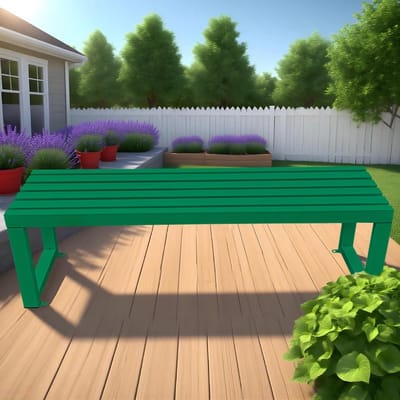 Metalen tuinbank - Buitenstoel - Genieten van de tuin - Weerbestendige coating - 1 meter lengte - Groen