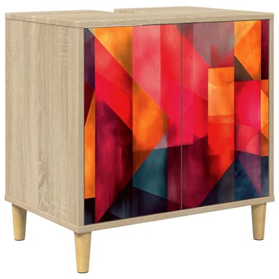 vidaXL - Badkamerkast - HEESCH - Sonoma - 60 - x - 40 - x - 60 - cm - Bewerkt - hout