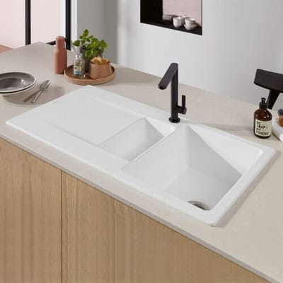 Villeroy & Boch Siluet 60 R inset sink with drain set with manual override, reversible 333701R1