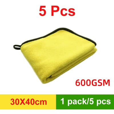 Microvezelhanddoek Automicrovezeldoek Washanddoek Microvezelreinigingsdoek Autowashanddoek Autodetailing 30x40cm/1 pack /5 pcs geel