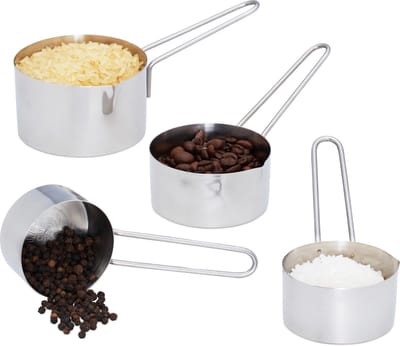 maatschepjes - set van 4 - vaatwasserbestendig - zilver