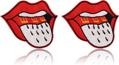 Solidchoice - Set van 2 Strijkapplicaties voor Carnaval - Rood en Wit