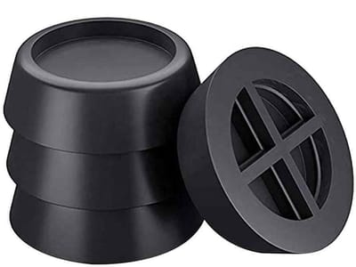 TIKKENS Trillingsdempers Wasmachine/Droogkast - Set van 4 stuks - Trillingsmat - Voetjes Droger - Demper - Anti Vibratie - Antislip Rubber - Zwart