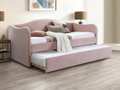 Vente-unique Bedbankje fluweel roze 90 x 190 cm
