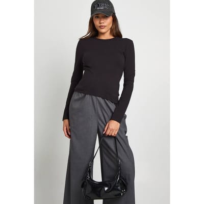 boohoo Dames Zwangerschaps top met lange mouwen, aansluitende pasvorm en lange snit | Zwart | Maat: 38