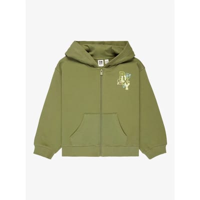 Roxy Midnight Hike Bruhsed Rg Sweatshirt Met Rits Groen 12 Years Meisje