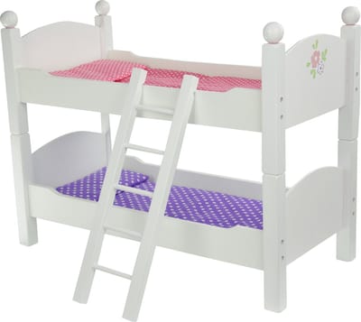 Teamson Kids Stapelbed Voor 18" Babypoppen - Accessoires Voor Poppen - Kinderspeelgoed - Wit