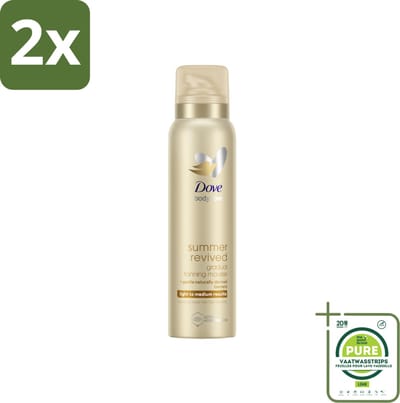 Dove Body Love Zelfbruinende Mousse - Summer Revived - Light-Medium - 150 ml - Voordeelverpakking - 2 stuks - Zelfbruiner - Body mousse