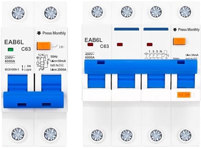 Stroomonderbreker - Veiligheidsschakelaar - Bescherming Installaties - Type C Karakteristiek - 25 A - Grijs