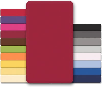 Lucina Topper Hoeslaken Jersey Katoen Stretch - bordeaux 200x200cm - 200x220cm