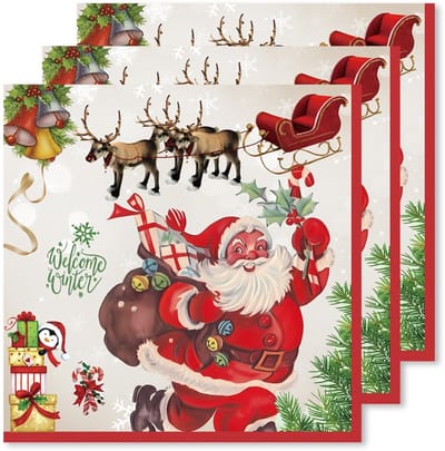 NTH products- Kerstservetten 20 Stuks - Kerstmis - Santa Claus - Feestdecoratie - Papieren Servetten - Tafelaankleding - Kerstnapkins