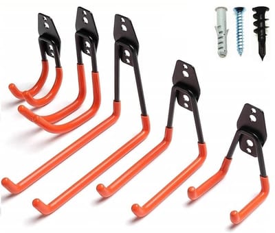 Dailygoody - Garage Haken - Heavy Duty - Duurzaam - Oranje - Tool Hangers - Voor wandmontage - Geschikt voor garage - Oranje