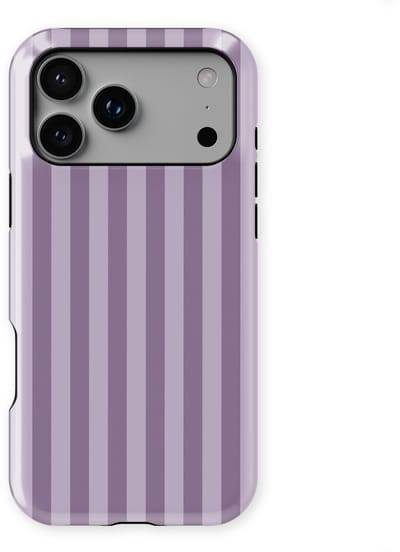 DripCase Gestreept Hoesje geschikt voor iPhone 17 Pro | Backcover met Mag | Stripes Motief | Trendy Case geschikt voor iPhone 17 Pro met Strepen Lavender Beam