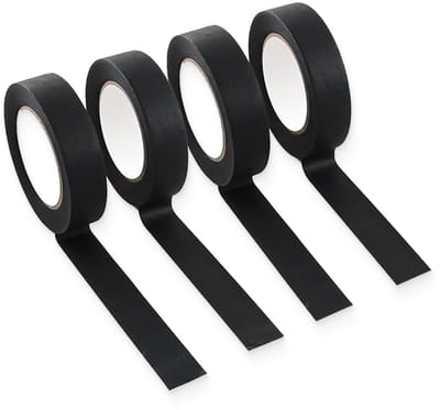 Dailygoods - Pack van 4 Zwarte Isolatietape 16mm x 15m - Hoge Temperatuur en Waterdicht voor Auto en Motor